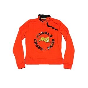 Kenzo Jungle Paris x H&M women's big logo Orange Sweatshirt Size XS